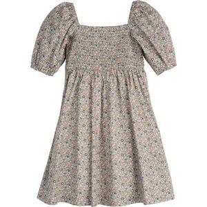 Maison Me Celeste garden liberty print smocked floral dress puff sleeve 5Y